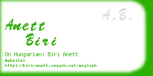 anett biri business card